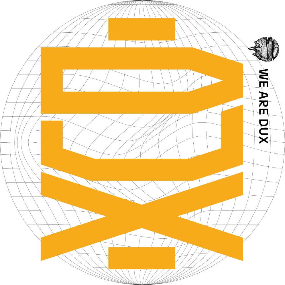 DUX Logo com globo — Laranja fundo claro